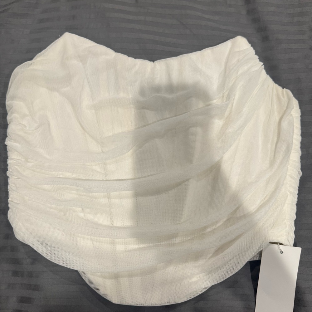 Elegant White Ruched corset